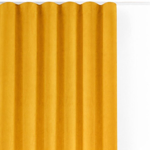 Musztardowa aksamitna zasłona częściowo zaciemniająca (dimout) 200x300 cm Velto – Filumi