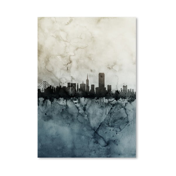 Plakat Americanflat San Francisco Skyline, 42x30 cm