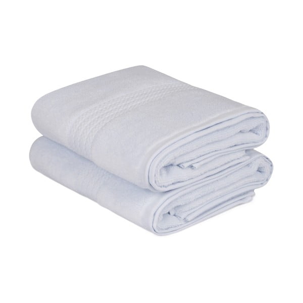 Zestaw 2 niebieskich ręczników łazienkowych Mira, 90x50 cm
