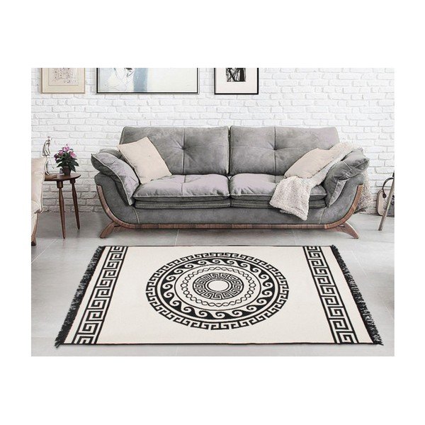 Beżowo-czarny dywan dwustronny Mandala, 120x180 cm-image-4