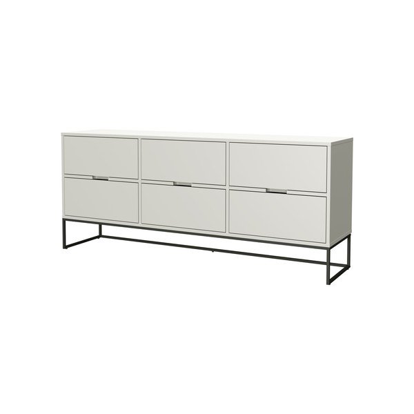 Biała komoda z metalowymi nogami w czarnym kolorze Tenzo Lipp-image-3