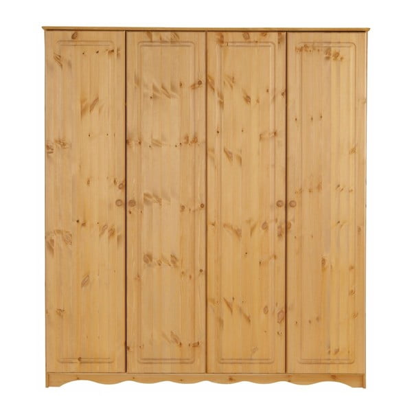 Brązowa 4-drzwiowa szafa z litego drewna sosnowego Støraa Amanda