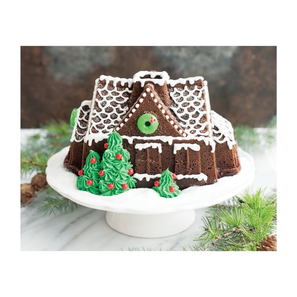 Forma na babkę w kolorze srebra Nordic Ware Gingerbread House, 2,1 l-image-3