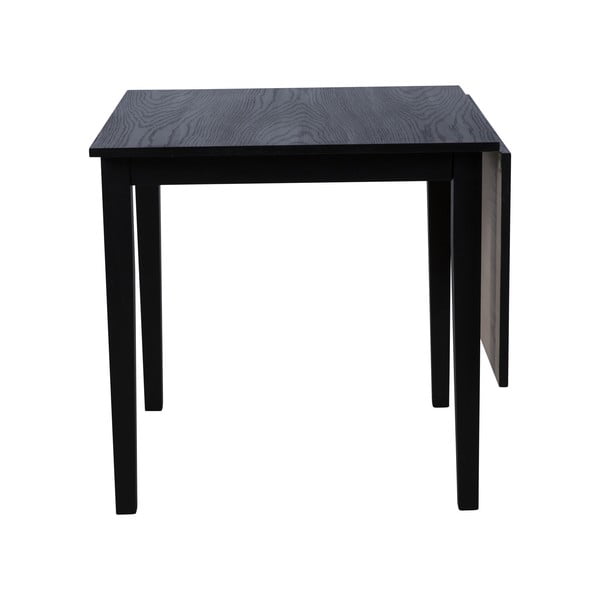 Czarny rozkładany stół z drewna dębowego Canett Salford, 75x75 cm