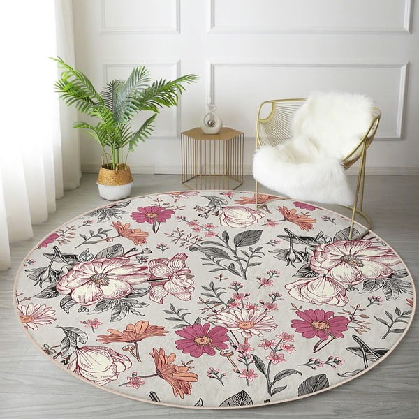 Okrągły dywan odpowiedni do prania i robotów sprzątających ø 120 cm Comfort – Mila Home-image-3