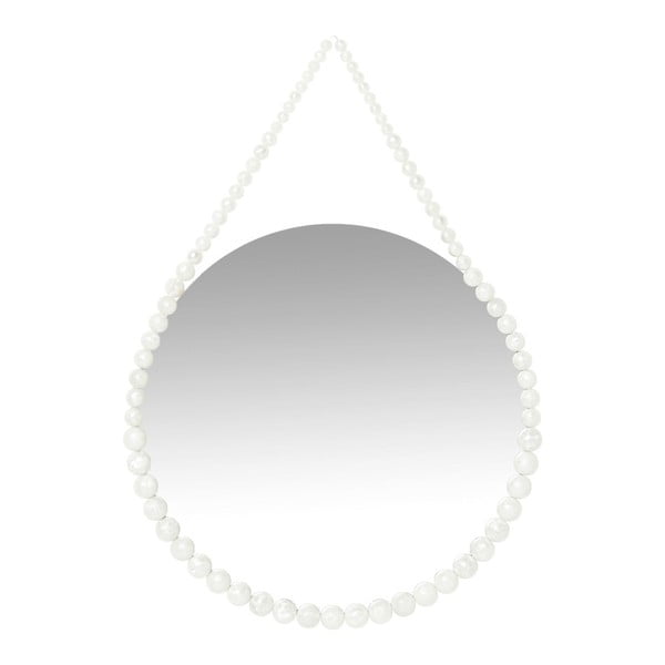 Lustro wiszące w białej ramie Kare Design Pearl
