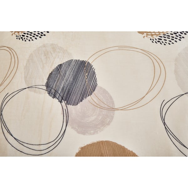 Jasnobrązowa pościel jednoosobowa z mikropluszu 140x200 cm Circles – My House-image-4