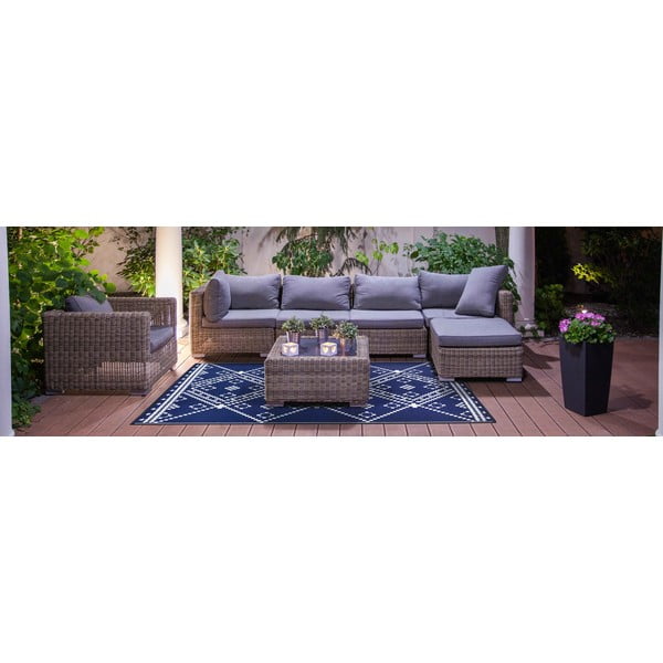 Niebiesko-biały dywan zewnętrzny Green Decore Amber, 120x180 cm-image-1