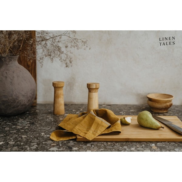 Lniana ścierka 65x65 cm Amber Bronze Stripes – Linen Tales-image-2