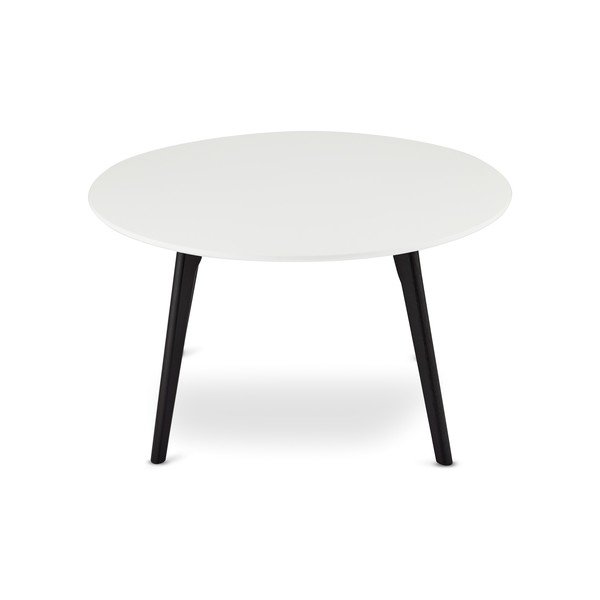 Czarno-biały stolik drewniany Furnhouse Life, Ø 80 cm-image-1