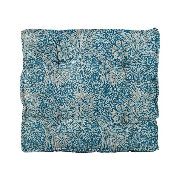 Niebieska poduszka na krzesło z domieszką lnu Tierra Bella Wild Flowers, 37x37 cm-image-2