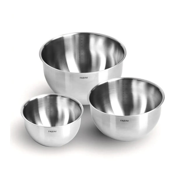 Misy ze stali nierdzewnej w kolorze srebra zestaw 3 szt. ø 24 cm Lucca 3.0 – FABINI