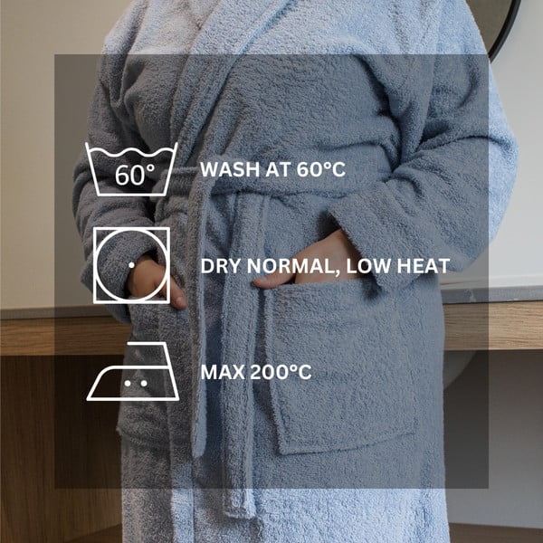 Biały bawełniany szlafrok w rozmiarze S/M Lindu – Tiseco Home Studio-image-3