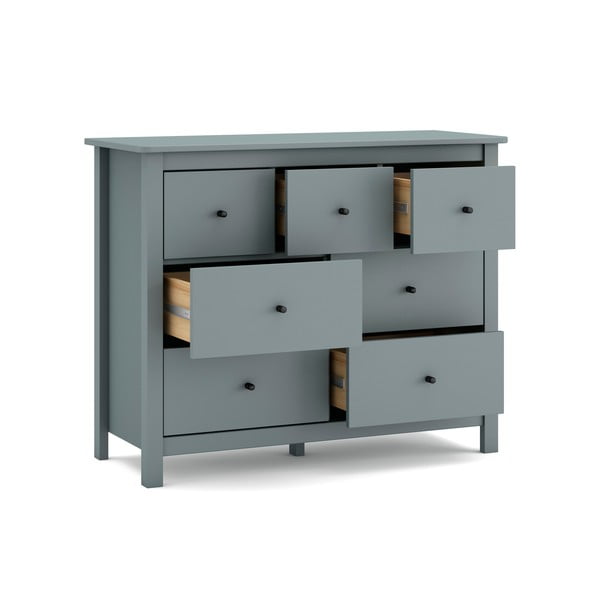 Szarozielona komoda z litego drewna sosnowego 110x80x40 cm Misti – Marckeric-image-4