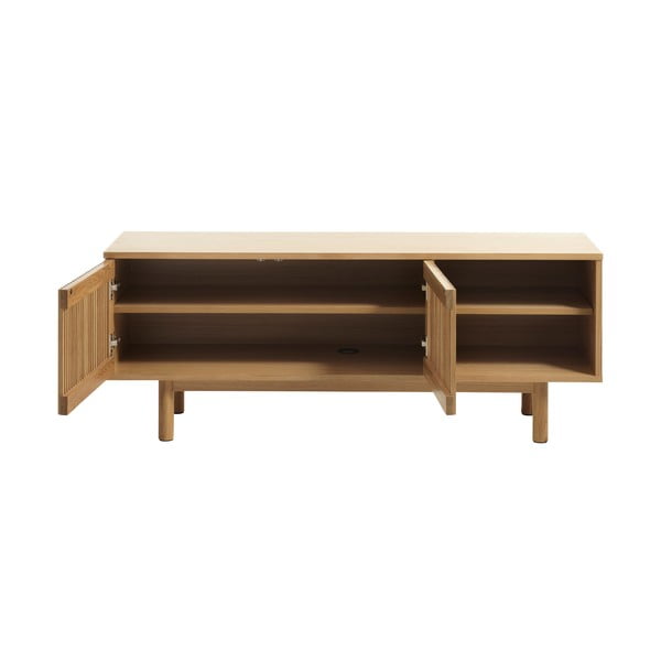 Szafka pod TV w dekorze dębu w naturalnym kolorze 143x55 cm Tiber – Unique Furniture-image-3