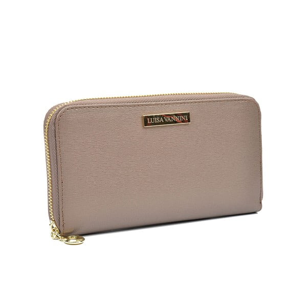 Beżowa skórzany portfel Luisa Vannini Lanza-image-2