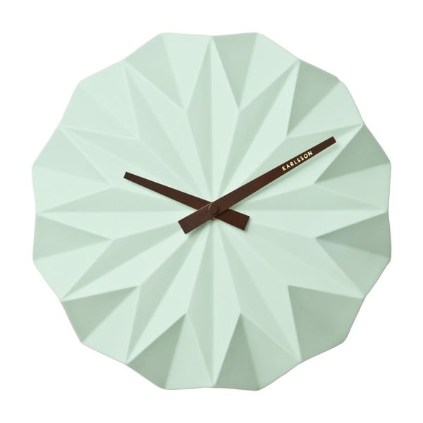 Mietowy zegar ścienny Present Time Origami