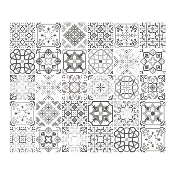 Zestaw 30 samoprzylepnych naklejek Ambiance Cement Tiles Shade of Gray Bari, 10x10 cm-image-1
