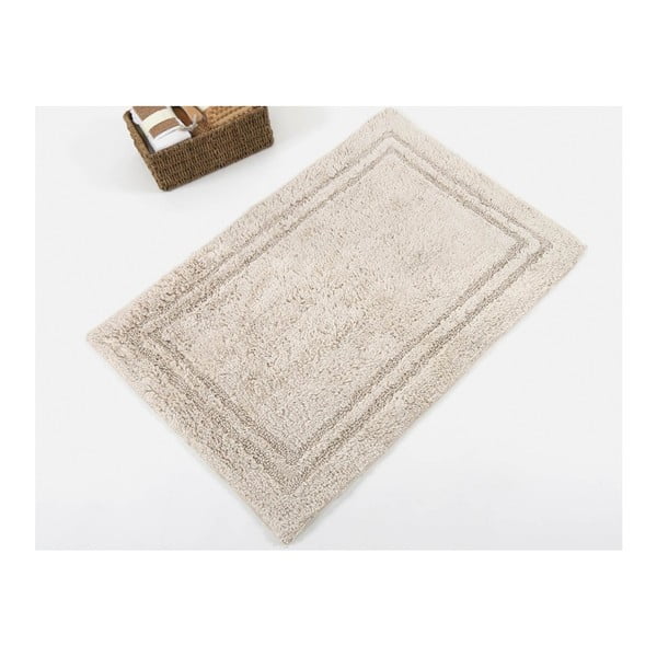 Beżowy ręcznie tkany dywanik łazienkowy z bawełny premium Margot, 60x90 cm