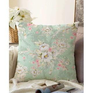 Zielona poszewka na poduszkę z domieszką bawełny Minimalist Cushion Covers Blossom, 55x55 cm