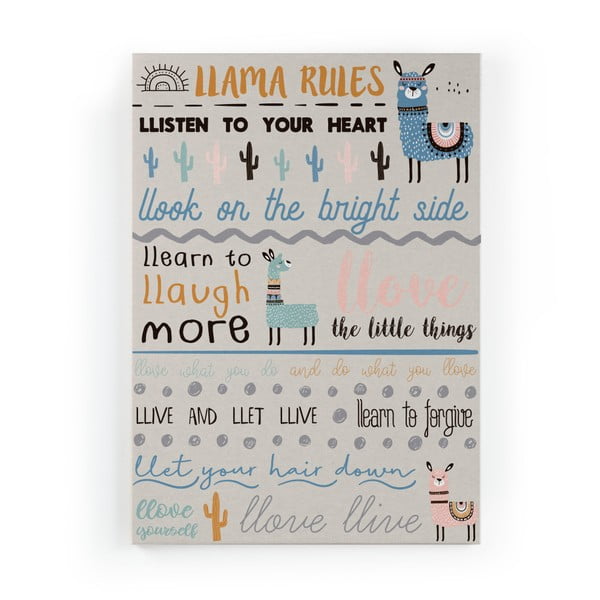 Obraz na płótnie Little Nice Things Llama Rules, 70x50 cm