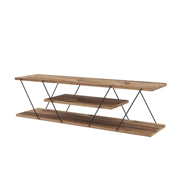 Szafka pod TV w dekorze orzecha 120x33 cm Canaz – Kalune Design-image-2