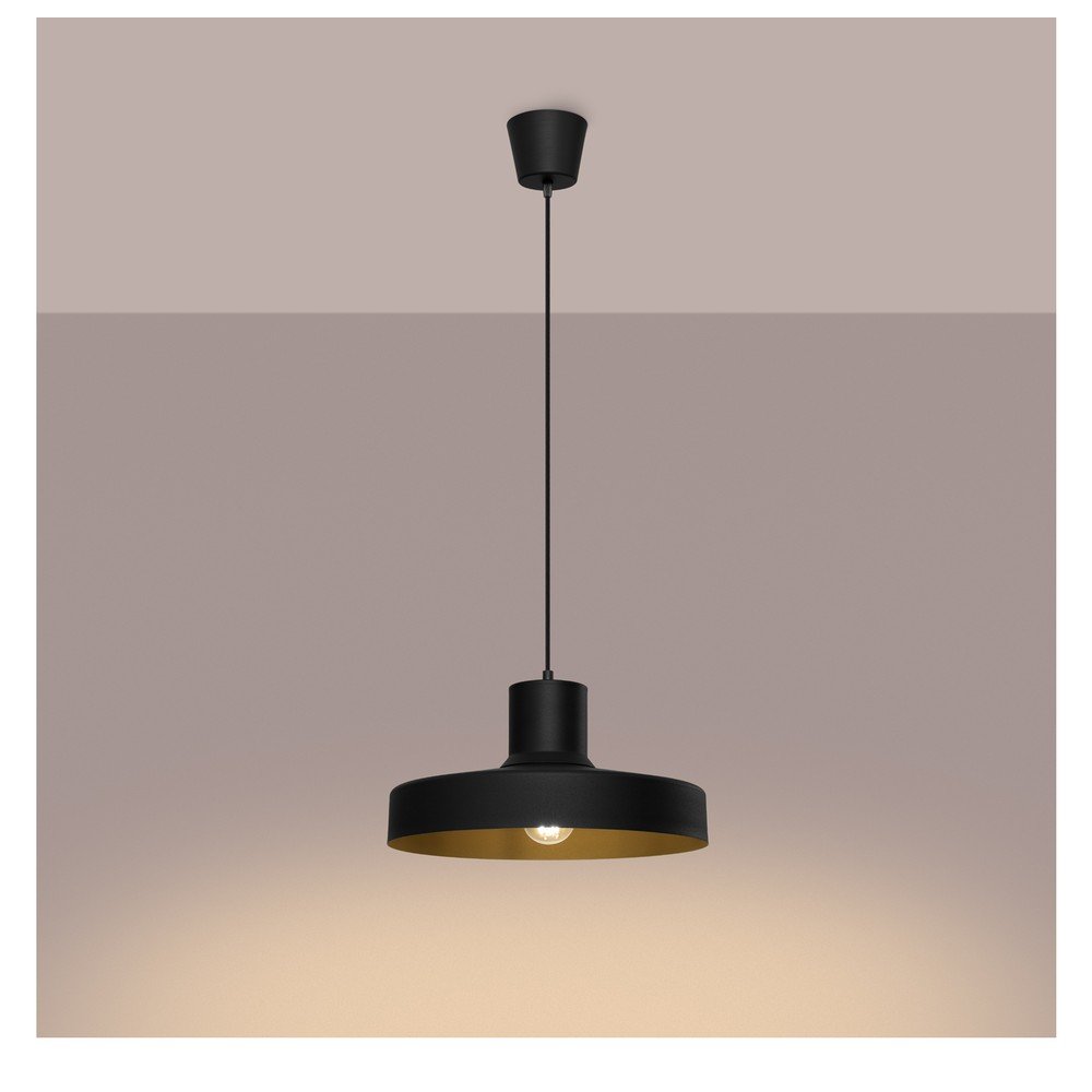 Czarna lampa wisząca ø 35 cm Vito – Sollux (zdjęcie 11)