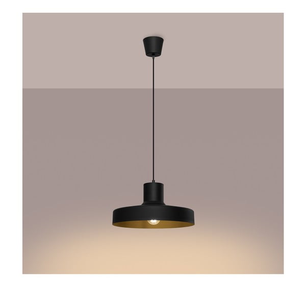 Czarna lampa wisząca ø 35 cm Vito – Sollux-image-4