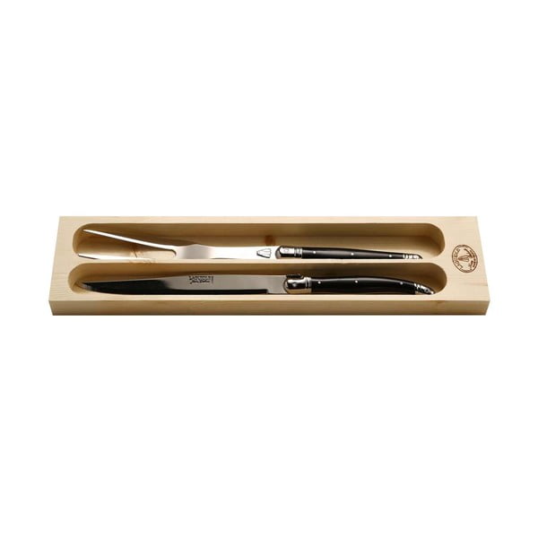 Zestaw noża i widelca kuchennego ze stali nierdzewnej w pojemniku Jean Dubost
