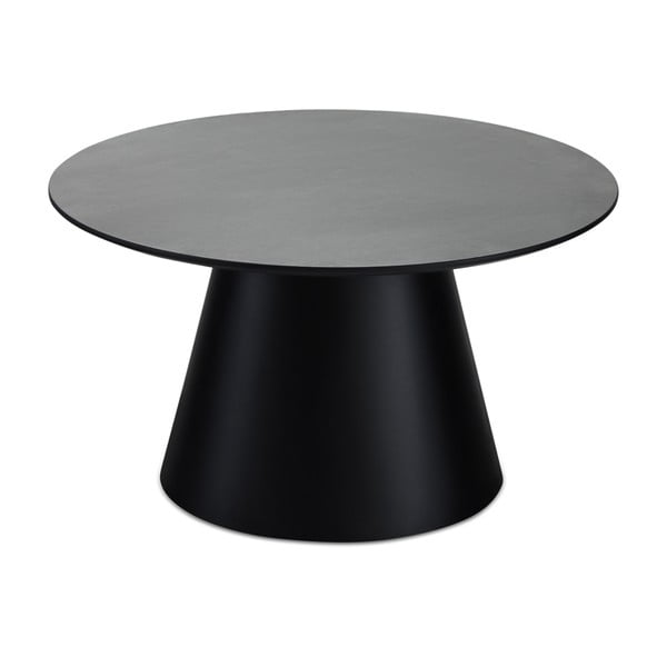 Czarno-ciemnoszary stolik z blatem w dekorze marmuru ø 80 cm Tango – Furnhouse