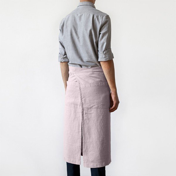 Jasnoróżowy lniany fartuch Linen Tales Garcon, dł. 76 cm-image-1
