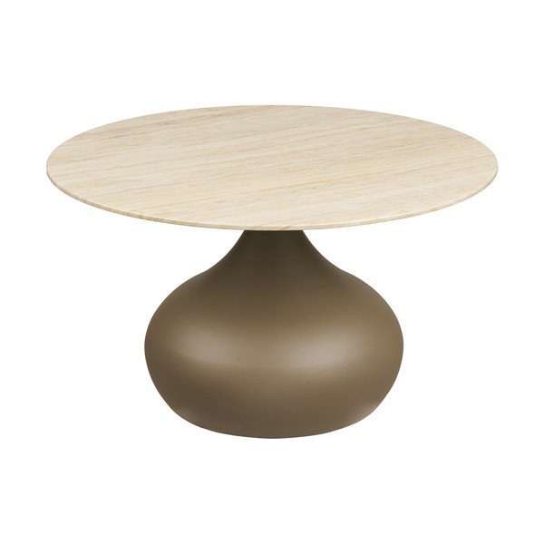 Okrągły stolik ze szklanym blatem w kolorze khaki ø 70 cm Pienza – House Nordic