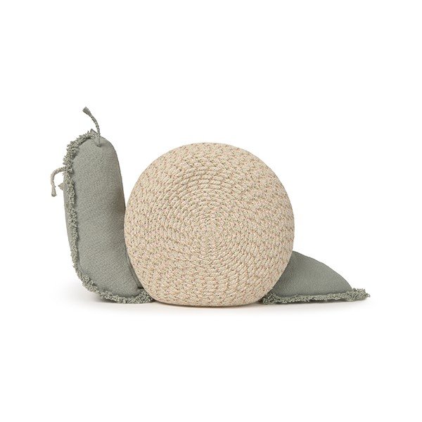 Kremowo-szałwiowy tekstylny dziecięcy kosz na zabawki 60x24x30 cm Big Snail – Lorena Canals