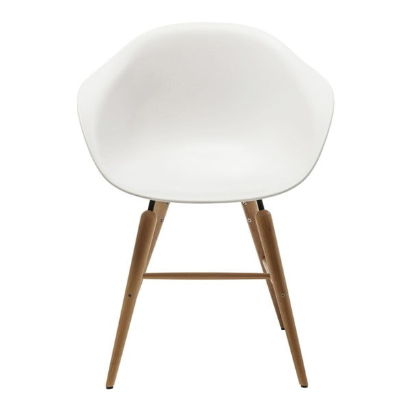 Białe krzesło z podłokietnikami Kare Design Forum