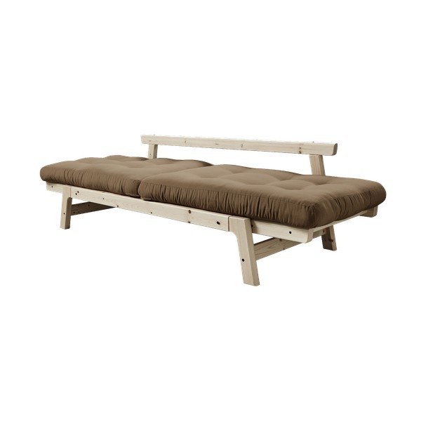 Sofa rozkładana z brązowym pokryciem Karup Design Step Natural/Mocca-image-4