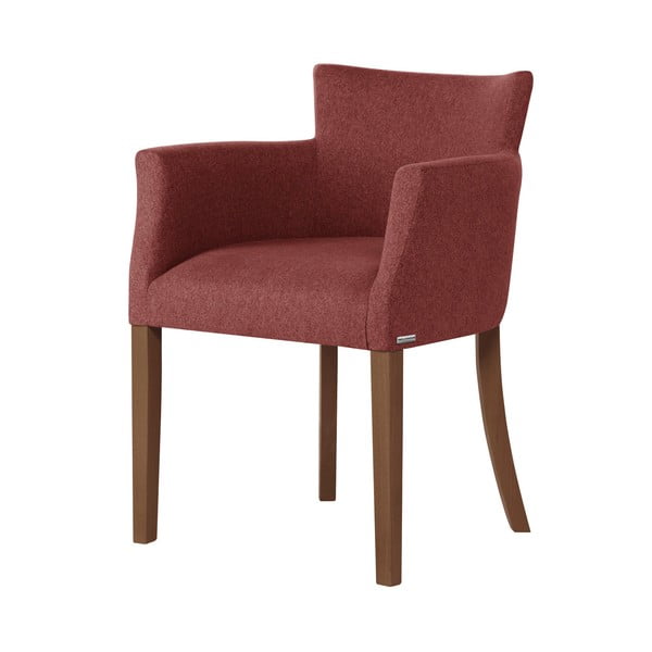 Czerwone krzesło z ciemnobrązowymi nogami Ted Lapidus Maison Santal