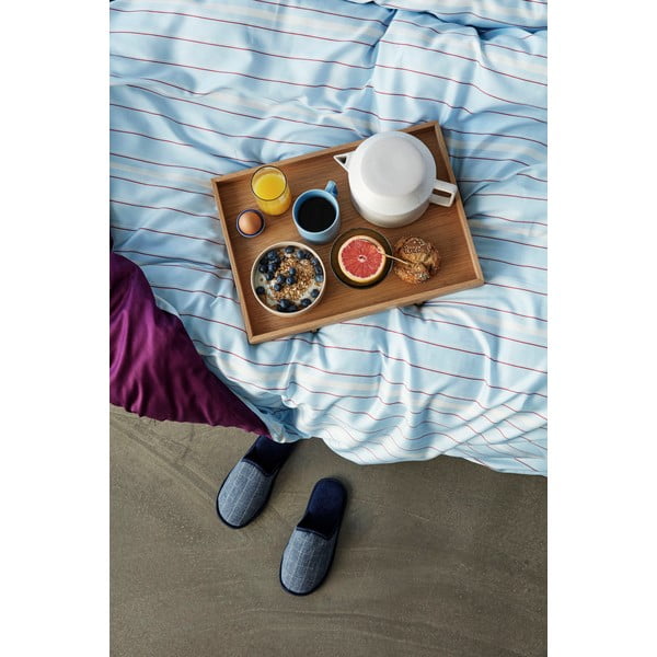 Niebiesko-fioletowa pościel z satyny bawełnianej Hübsch Sandra, 140x200 cm-image-3