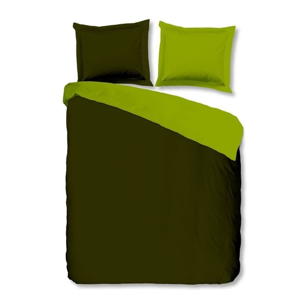 Zielona pościel bawełniana Muller Textiels Uni Double, 240x200 cm