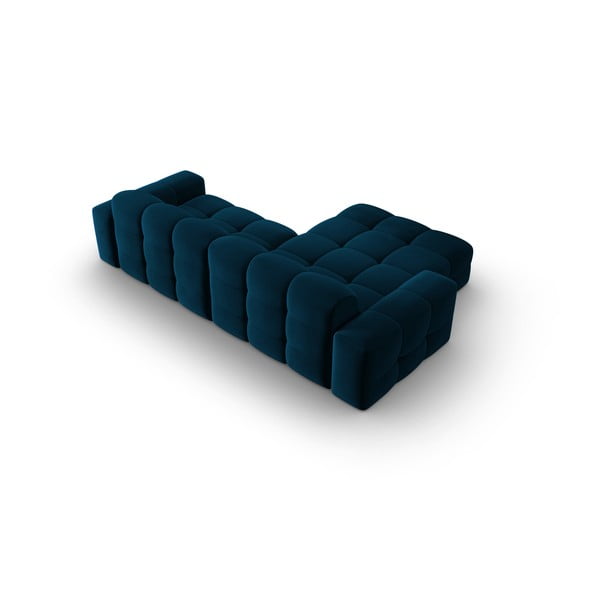 Ciemnoniebieski aksamitny narożnik (lewostronny) Kendal – Micadoni Home-image-4