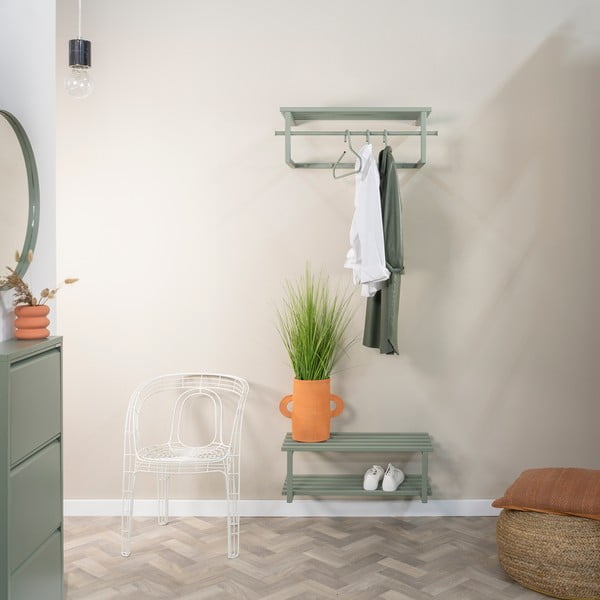 Szarozielona metalowa wisząca szafka na buty 71x26x34 cm Marco – Spinder Design-image-1