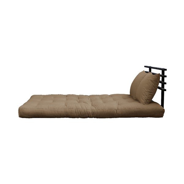 Sofa rozkładana z brązowym obiciem Karup Design Shin Sano Black/Mocca-image-1
