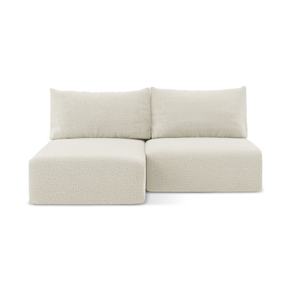 Kremowy rozkładany/ze schowkiem narożnik (lewostronny) Kalena – Makamii