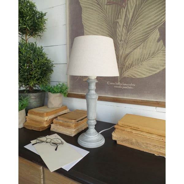 Szara lampa stołowa Orchidea Milano Country, 42 cm