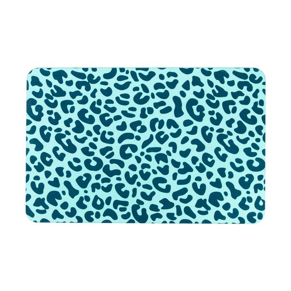 Jasnoniebieski dywanik łazienkowy 39x60 cm Leopard – Artsy Doormats