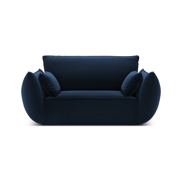 Ciemnoniebieski aksamitny fotel Vanda – Mazzini Sofas-image-2