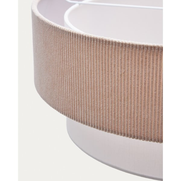 Biało-beżowa lampa wisząca z tekstylnym kloszem ø 40 cm Bianella – Kave Home-image-4