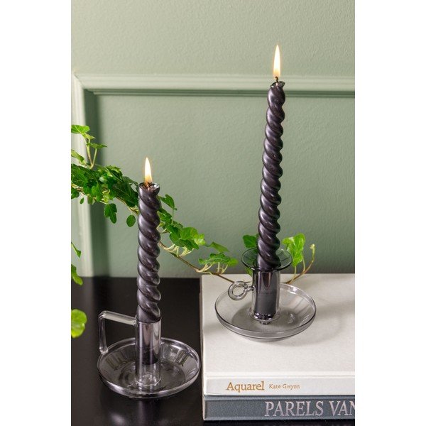 Szary szklany świecznik PT LIVING Mod-image-1