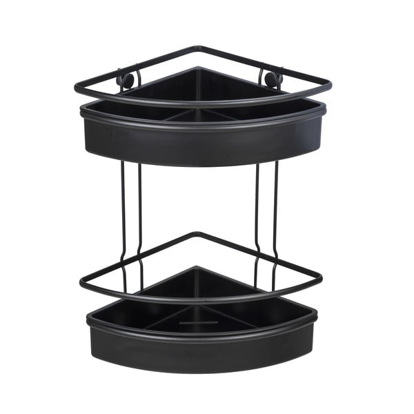 Czarna narożna półka łazienkowa Wenko Molinella, 30x22 cm-image-3