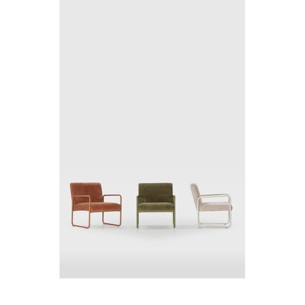 Zielony fotel z tkaniny szenilowej Vince – MOME-image-1