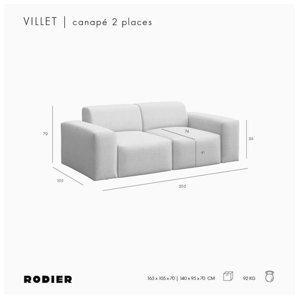 Beżowa sofa 205 cm Villet – Rodier-image-4
